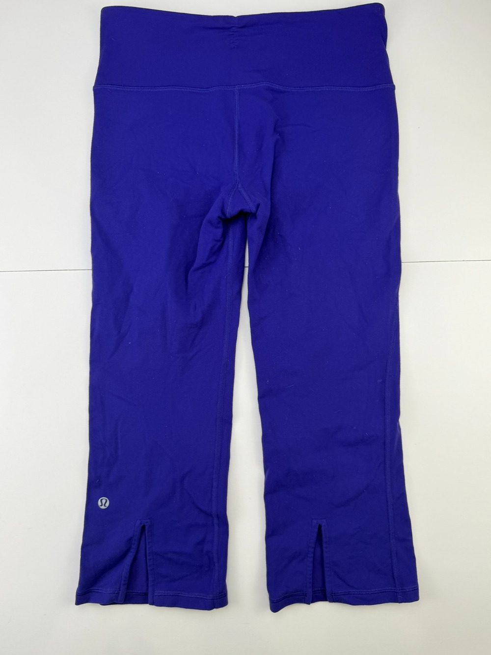 Lululemon Womens 6 Purple Leggings Polka Dot Waist Slit Hem Yoga Pants